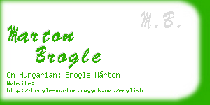 marton brogle business card